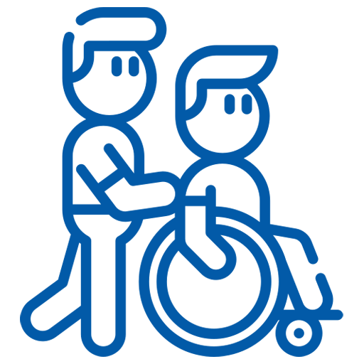 Easylink NDIS - Blue Wheelchair and Carer icon